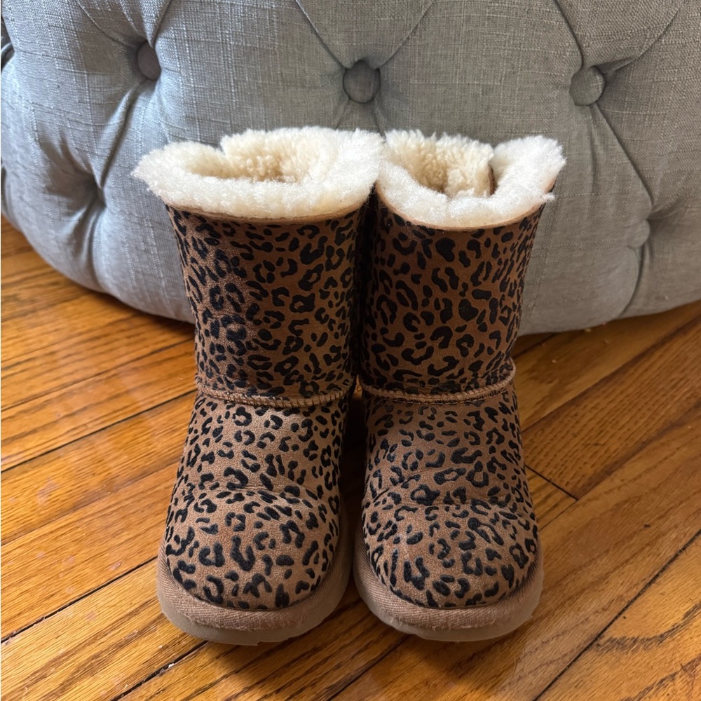 UGG Brown and Black Leopard Print Ankle Boots